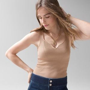 White House black market sweetheart tank caramel small